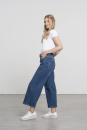 Flora Wide Leg High Waist Hemp Denim medium blue